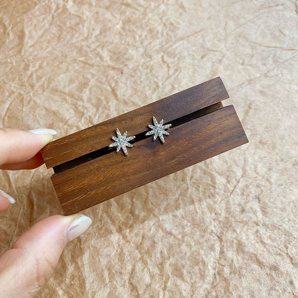 18K Gold Plated North Stars Helix Hoop Huggies Earrings